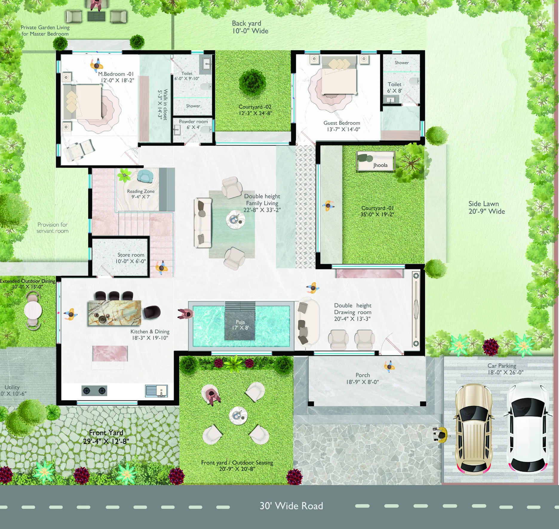 East facing — Ground floor